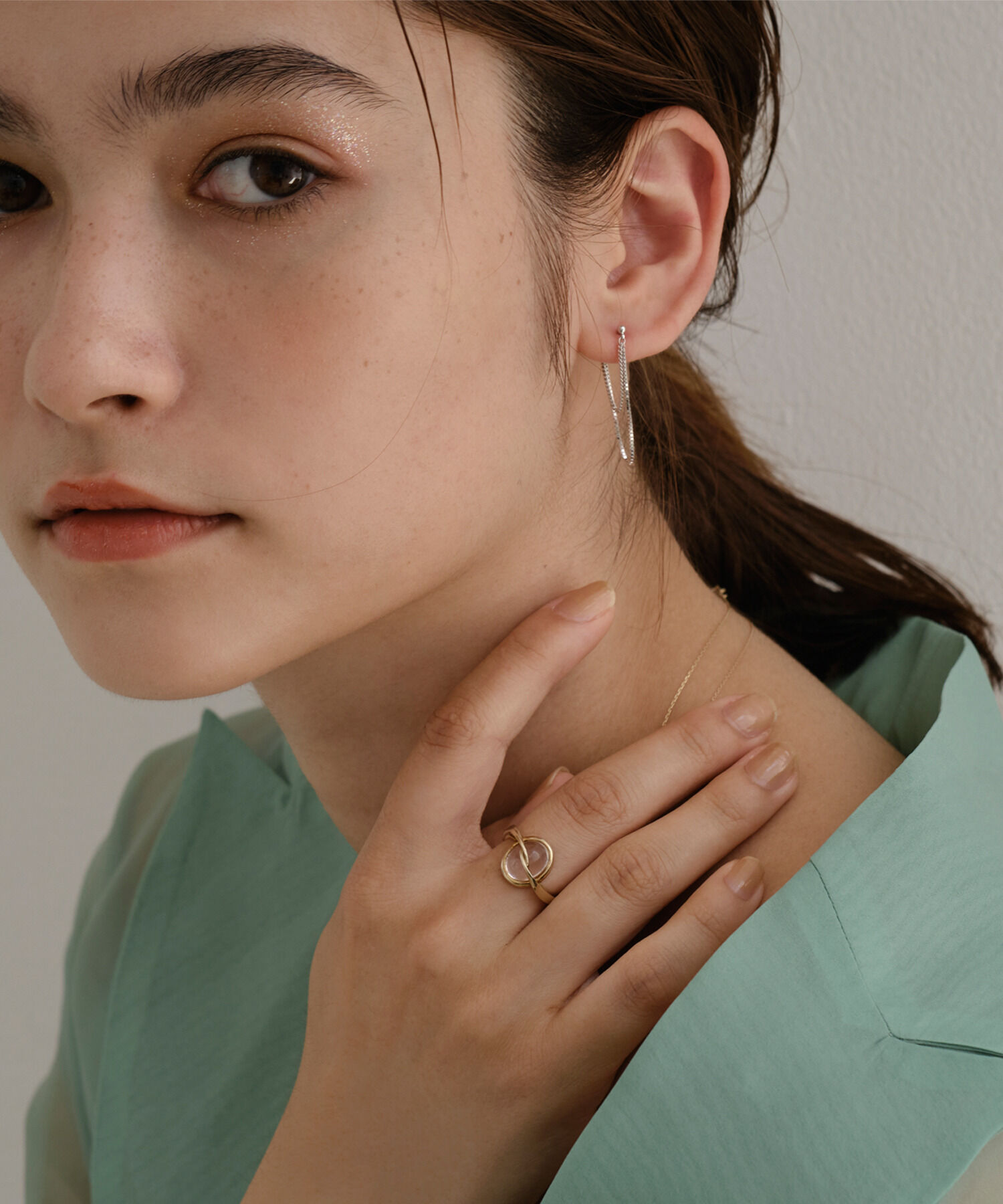 JUPITER「【SV】チェーンフープピアス」|ピアス|