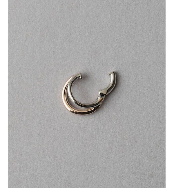 ete「ダブルライン バイカラー ハグイヤリング」|イヤリング|