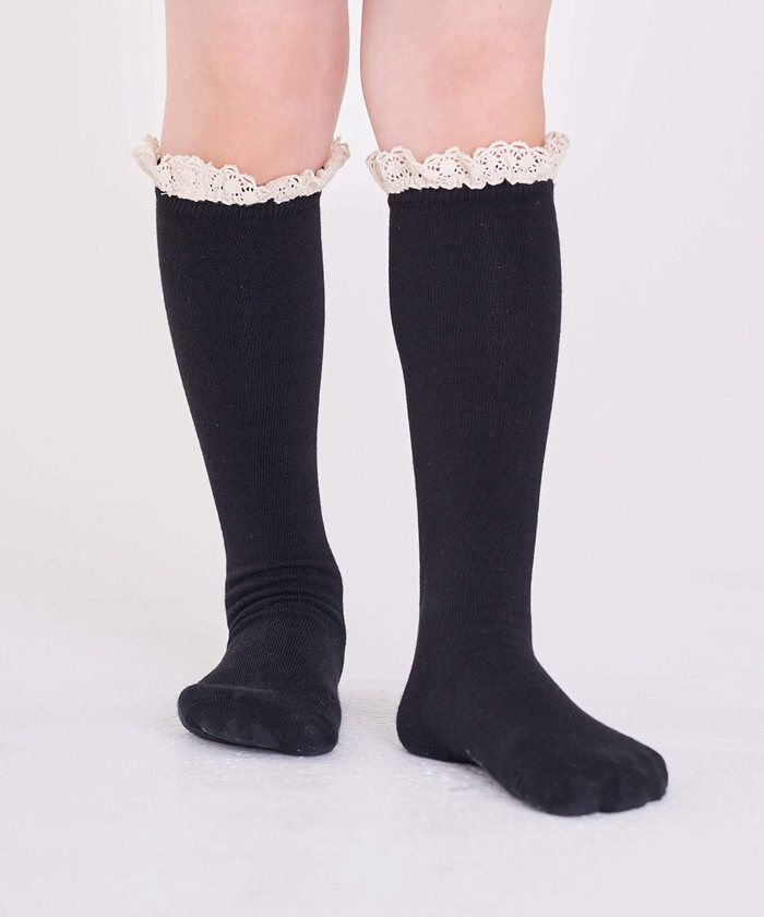 BACKYARD FAMILY「キッズ 女の子 ハイソックス 靴下 通販 ソックス くつ下 膝下 フリル 子供 こども 子ども」|ソックス|