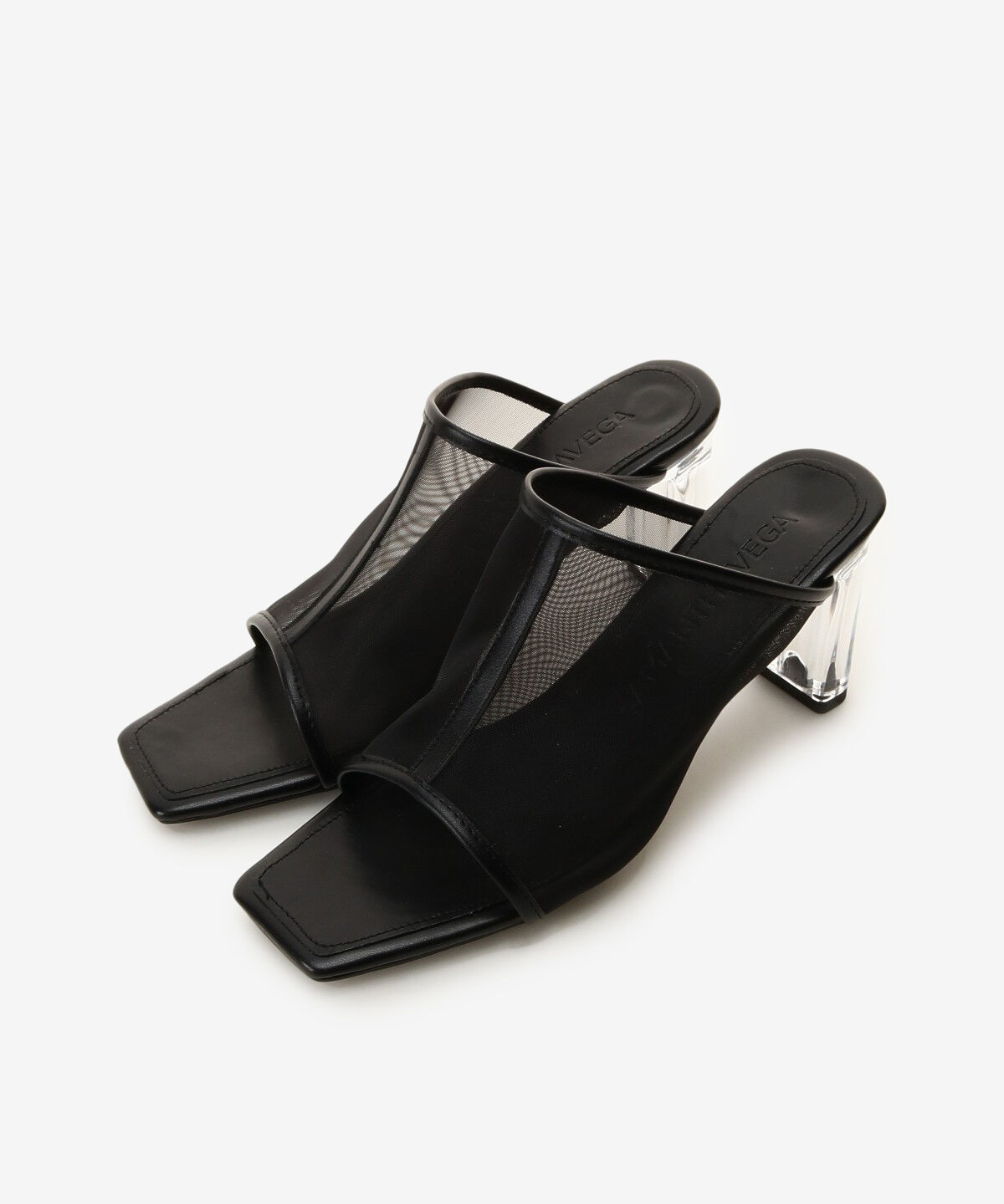 Samantha Vega「シースルークリアヒールサンダル(L)」|その他|ブラック