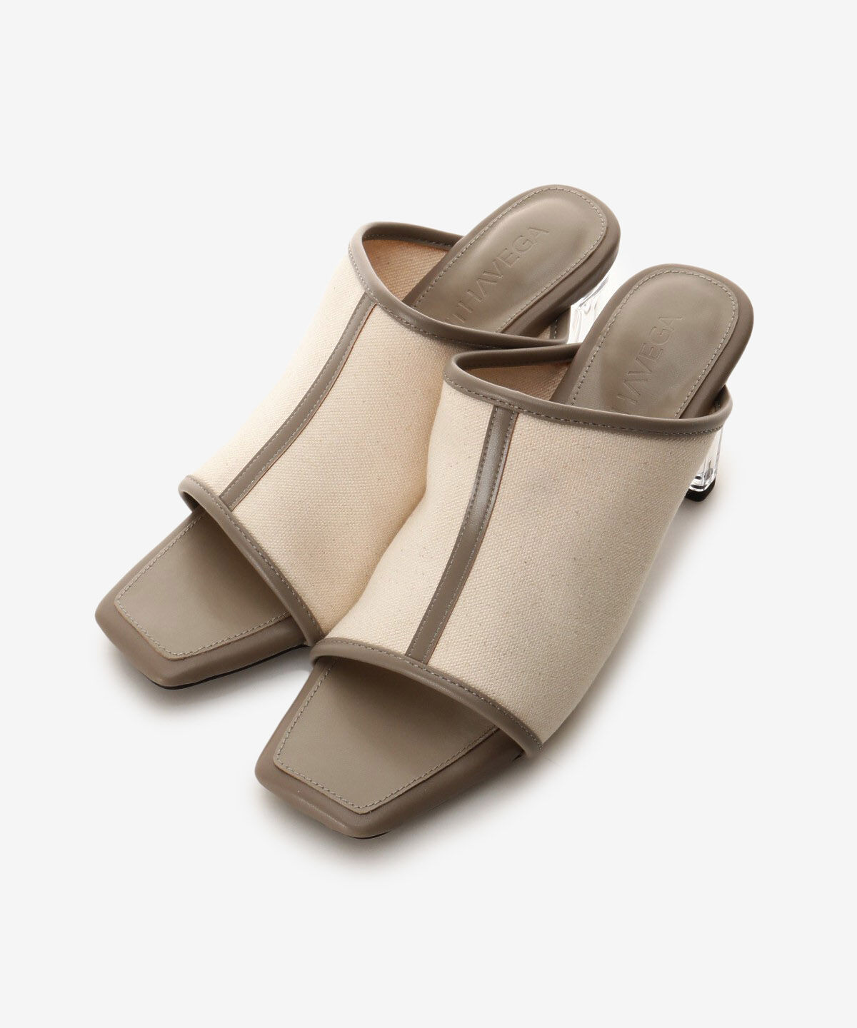 Samantha Vega「キャンバスクリアヒールサンダル(L)」|その他|ベージュ