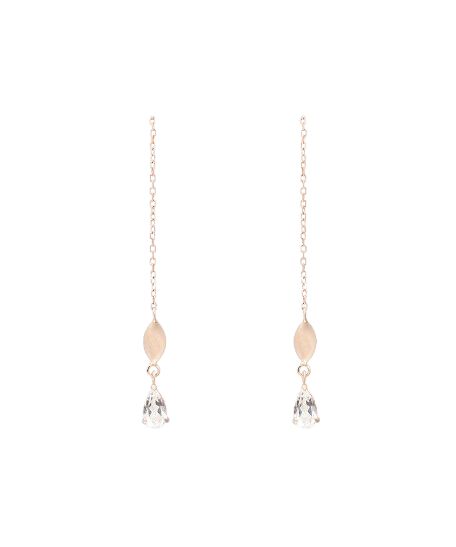 newme by Samantha Thavasa「K10 WG ホワイトトパーズ ドロップピアス」|ピアス|K10 PG