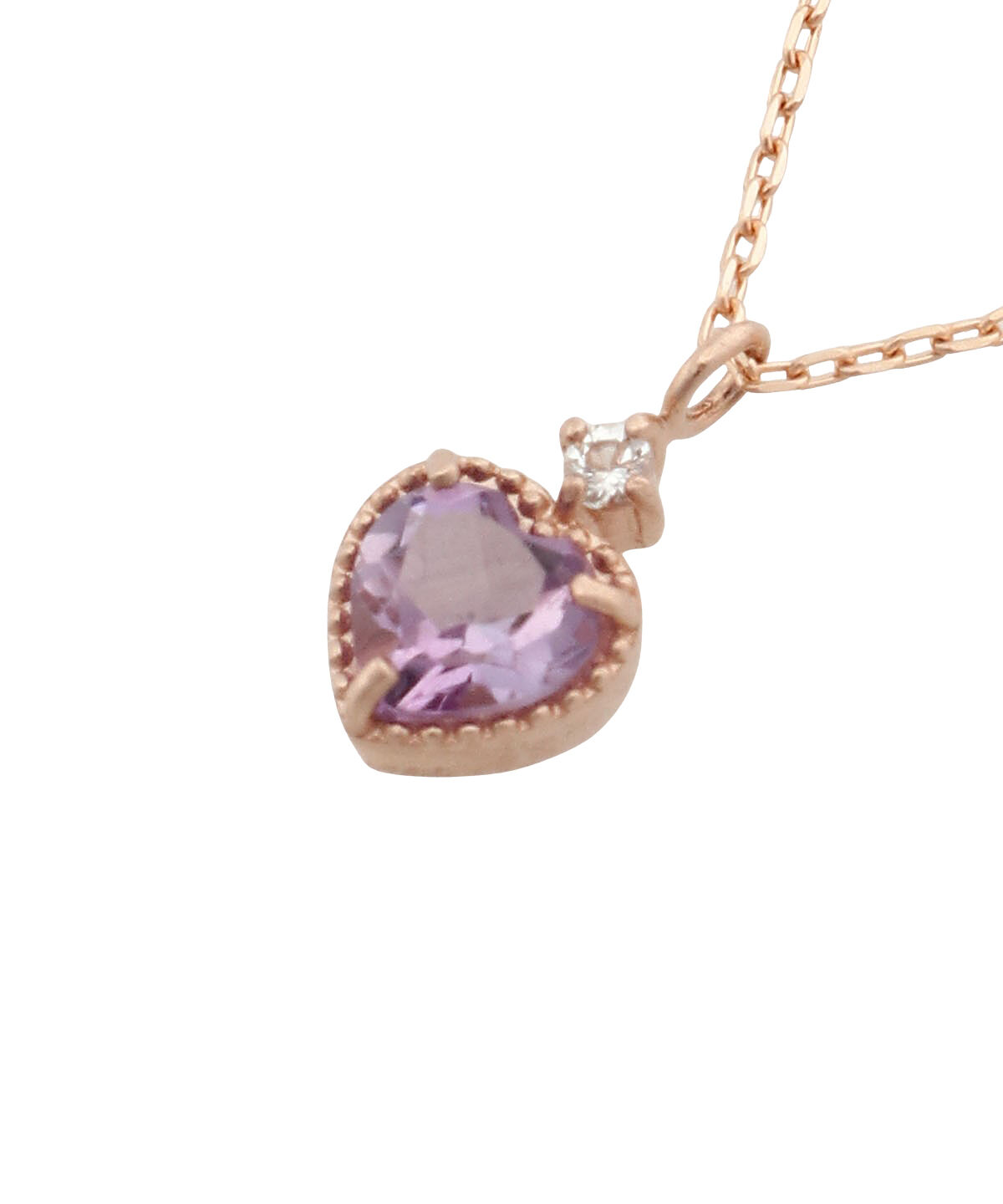 Samantha Tiara「K10PG ハートモチーフネックレス≪2月 誕生石≫」|ネックレス|