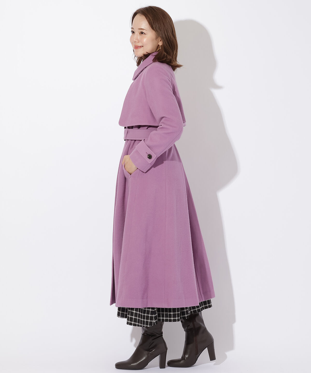 アンドクチュール「ペコラムビーバートレンチコート」|ステンカラーコート|