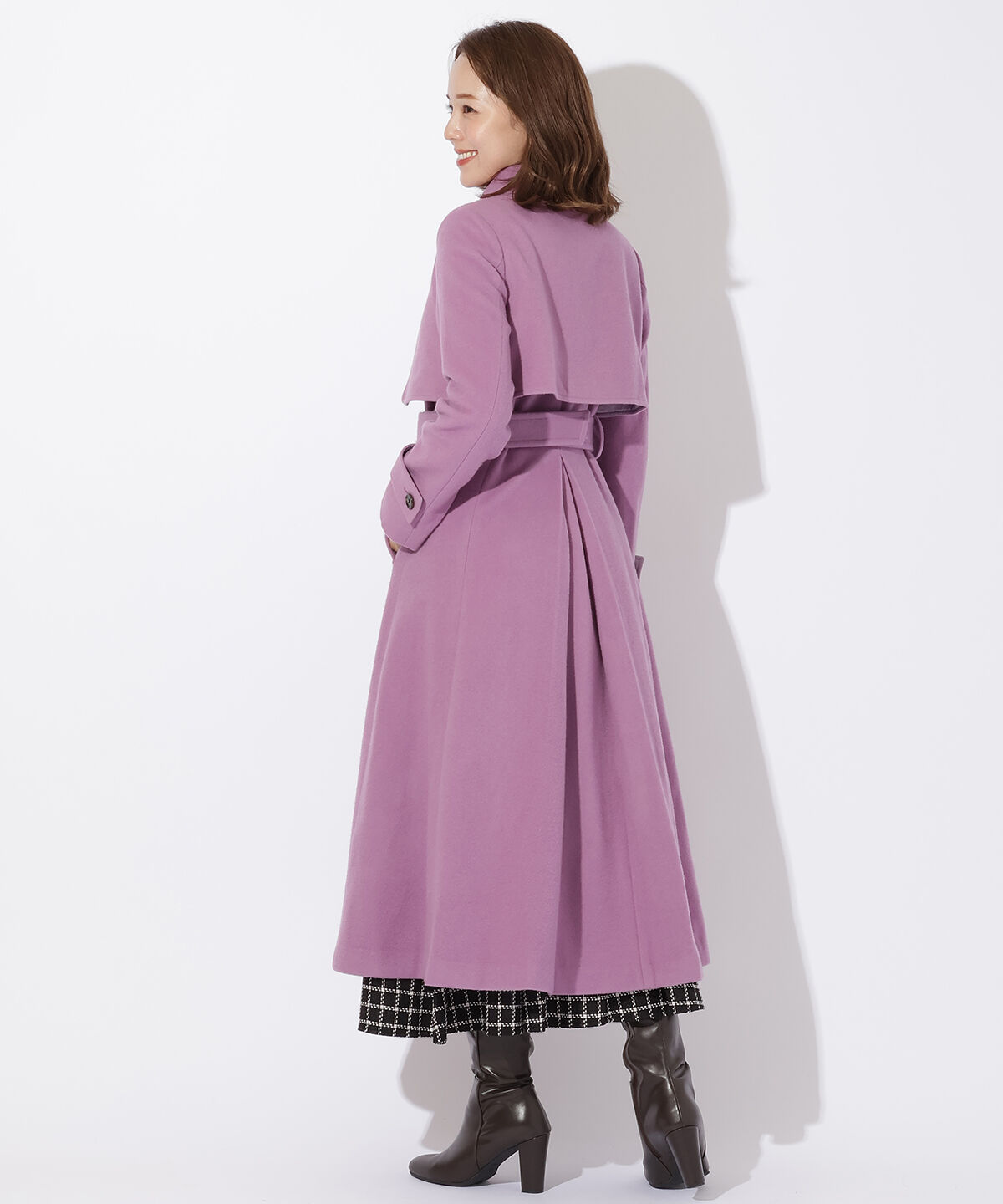 アンドクチュール「ペコラムビーバートレンチコート」|ステンカラーコート|