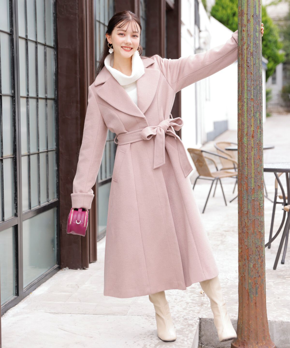 WILLSELECTION「テーラードロングコート」|その他|ピンク