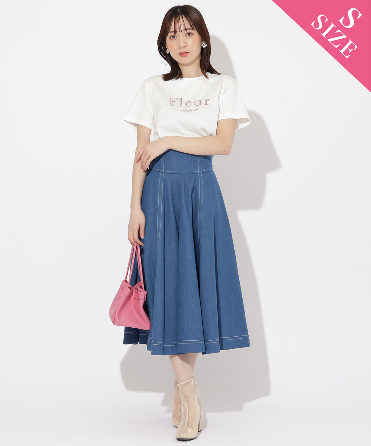 WILLSELECTION「デニムフレアスカート」|スカート|ブルー