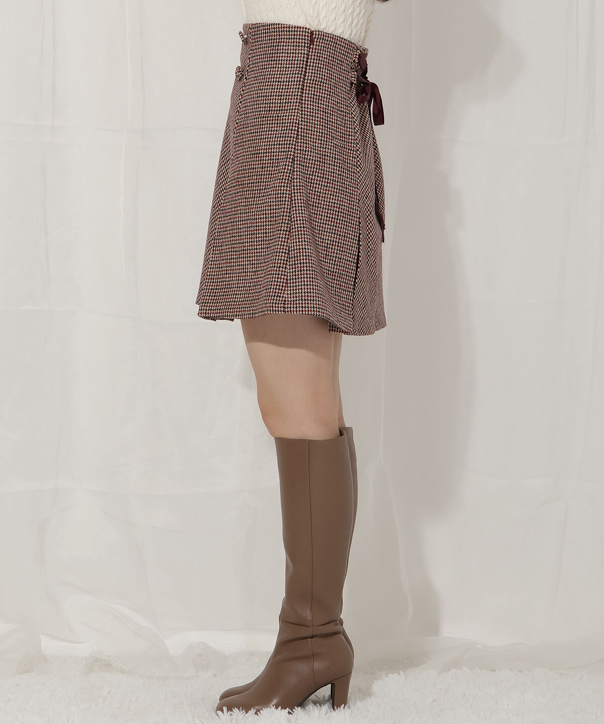 WILLSELECTION「バックスピンドルボックスタックミニスカート」|フレア|