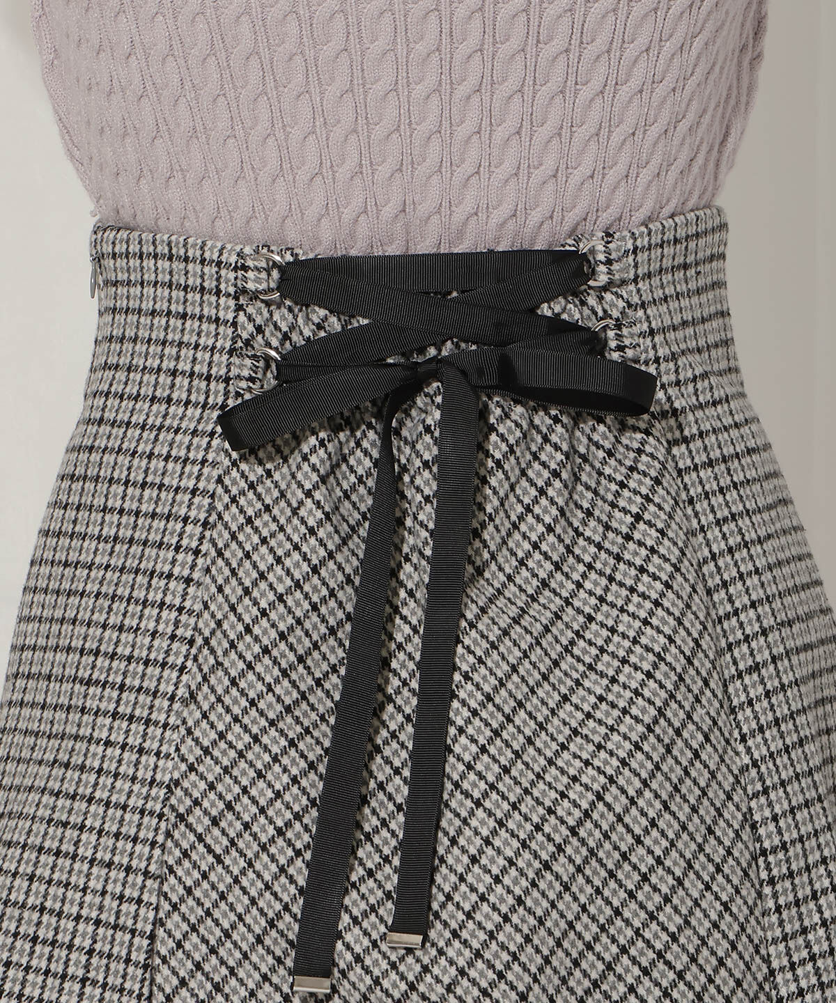 WILLSELECTION「バックスピンドルボックスタックミニスカート」|フレア|