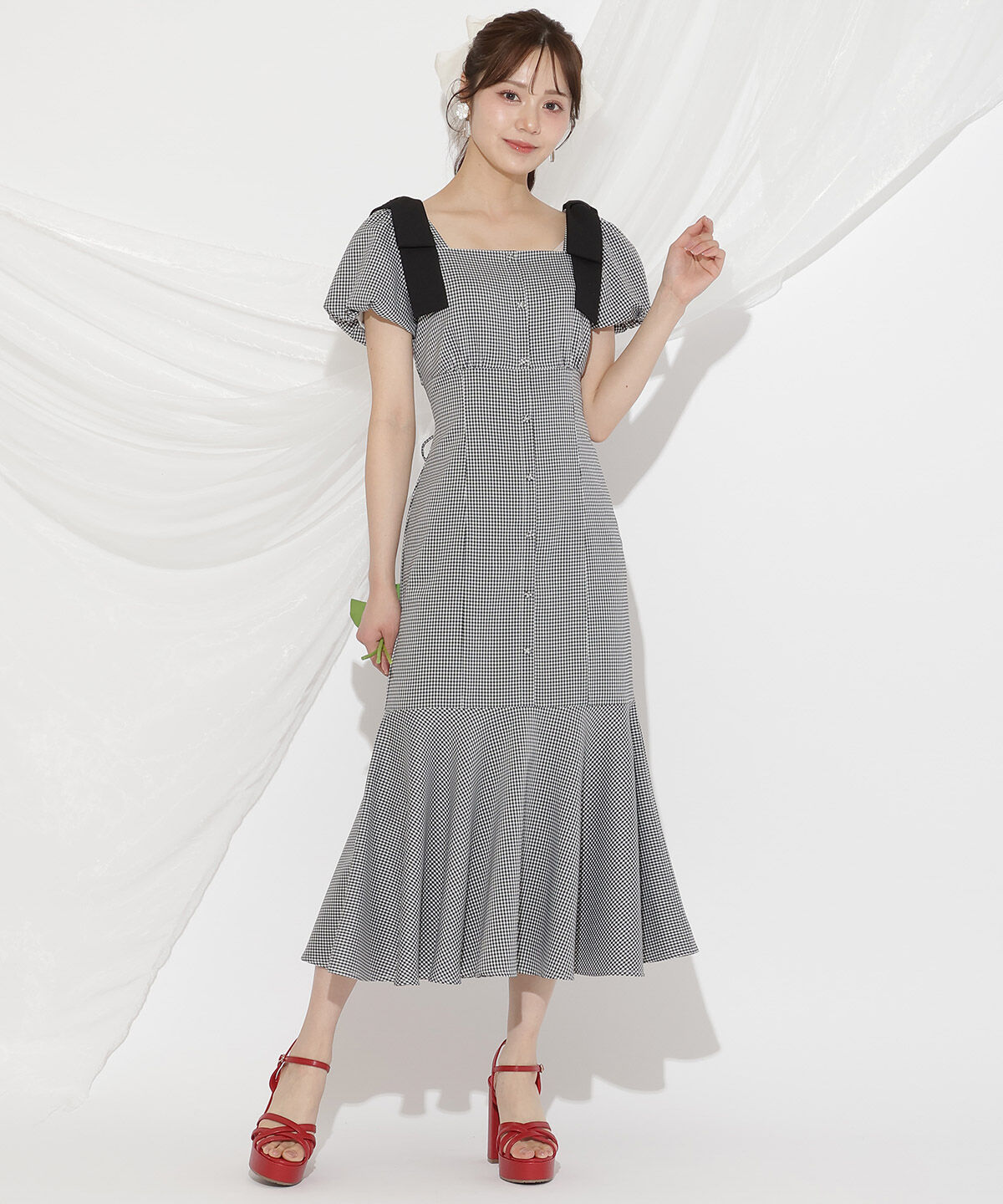 WILLSELECTION「ショルダーリボンマーメイドワンピース」|ワンピース|