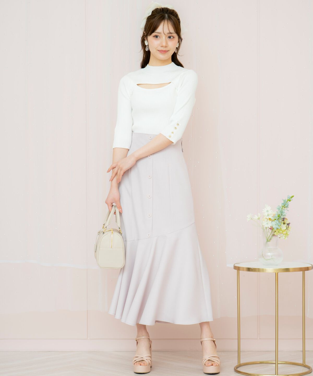 WILLSELECTION「デコルテオープンハイネックプルオーバー」|ニット・セーター|