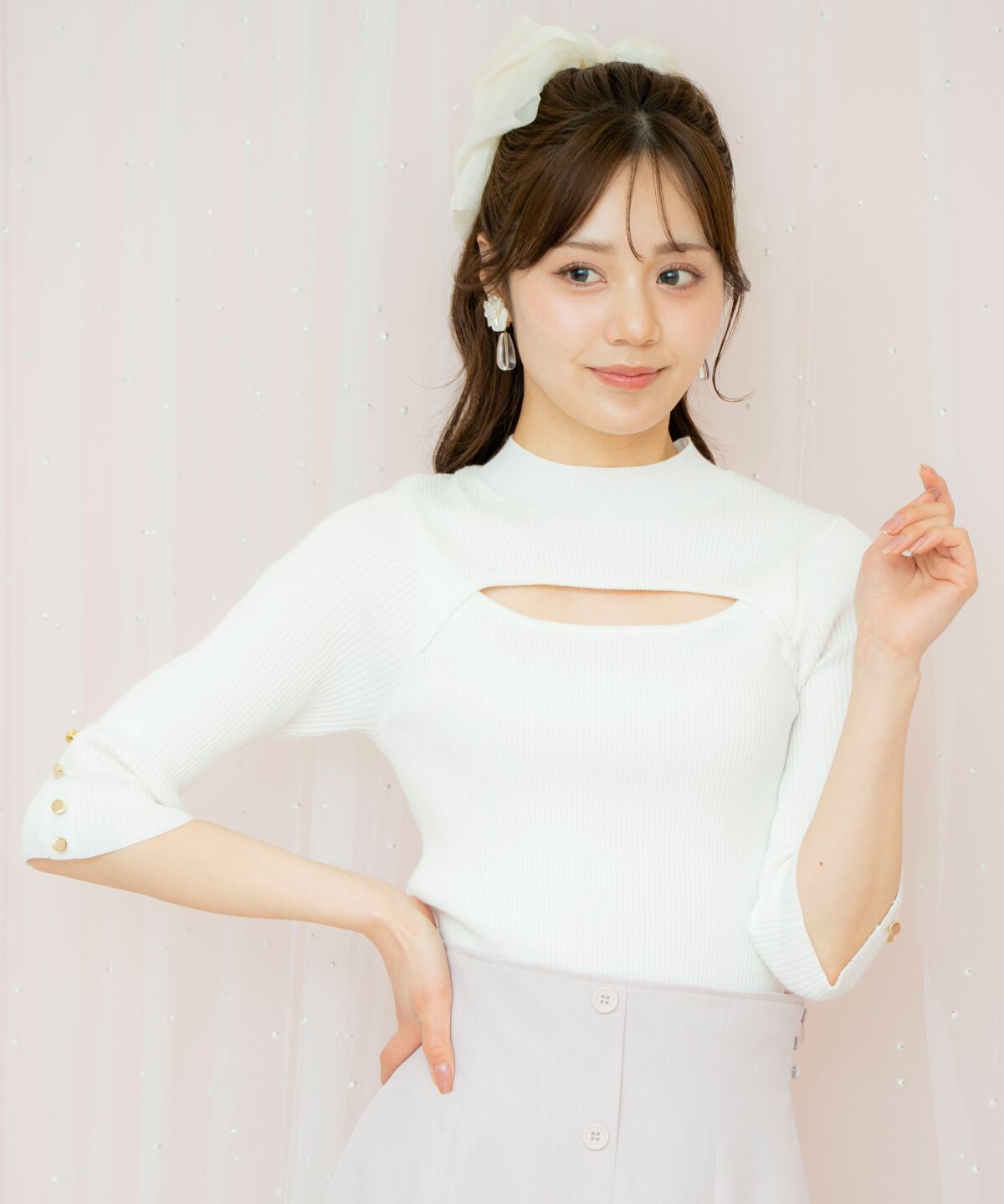 WILLSELECTION「デコルテオープンハイネックプルオーバー」|ニット・セーター|