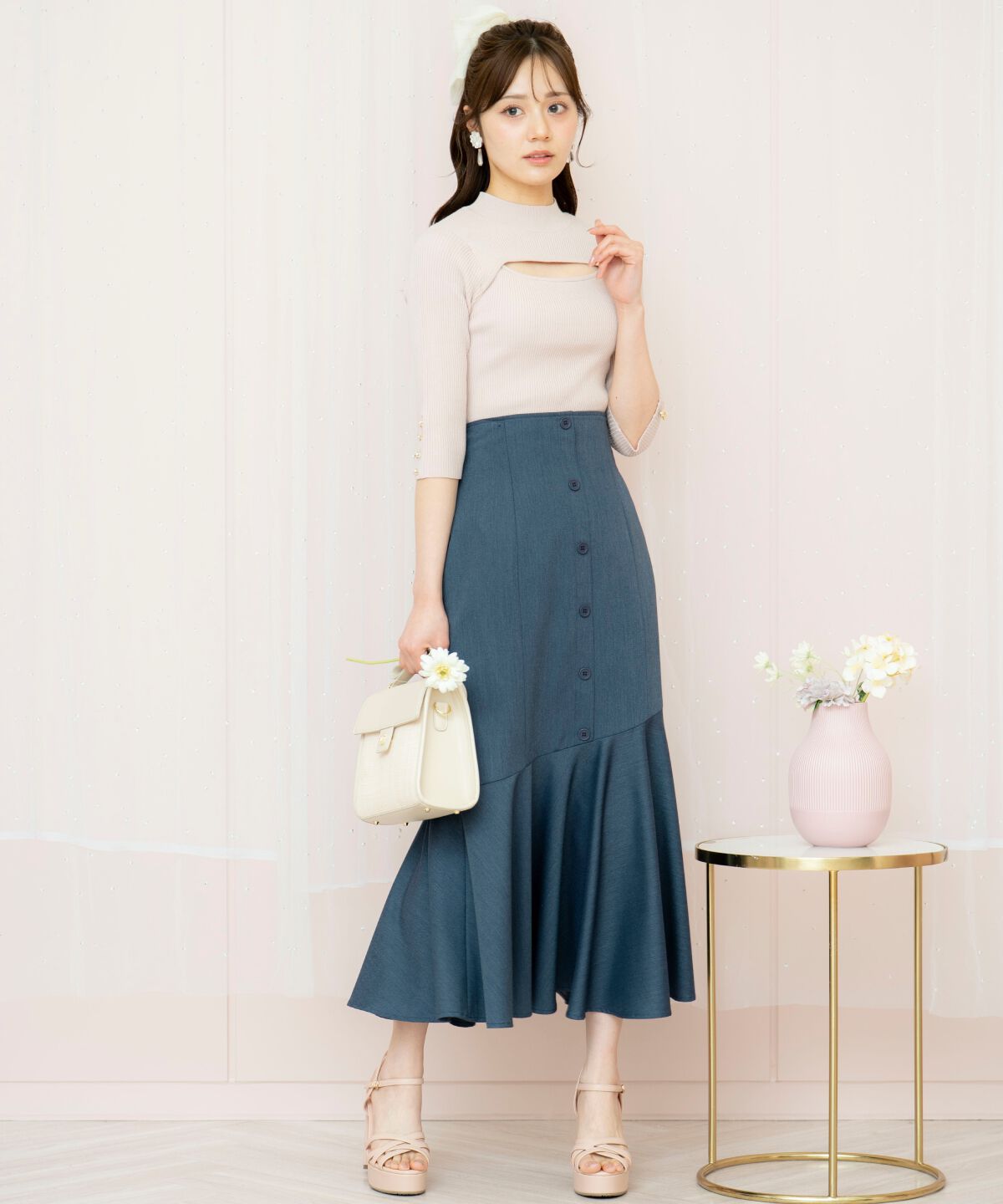 WILLSELECTION「デコルテオープンハイネックプルオーバー」|ニット・セーター|