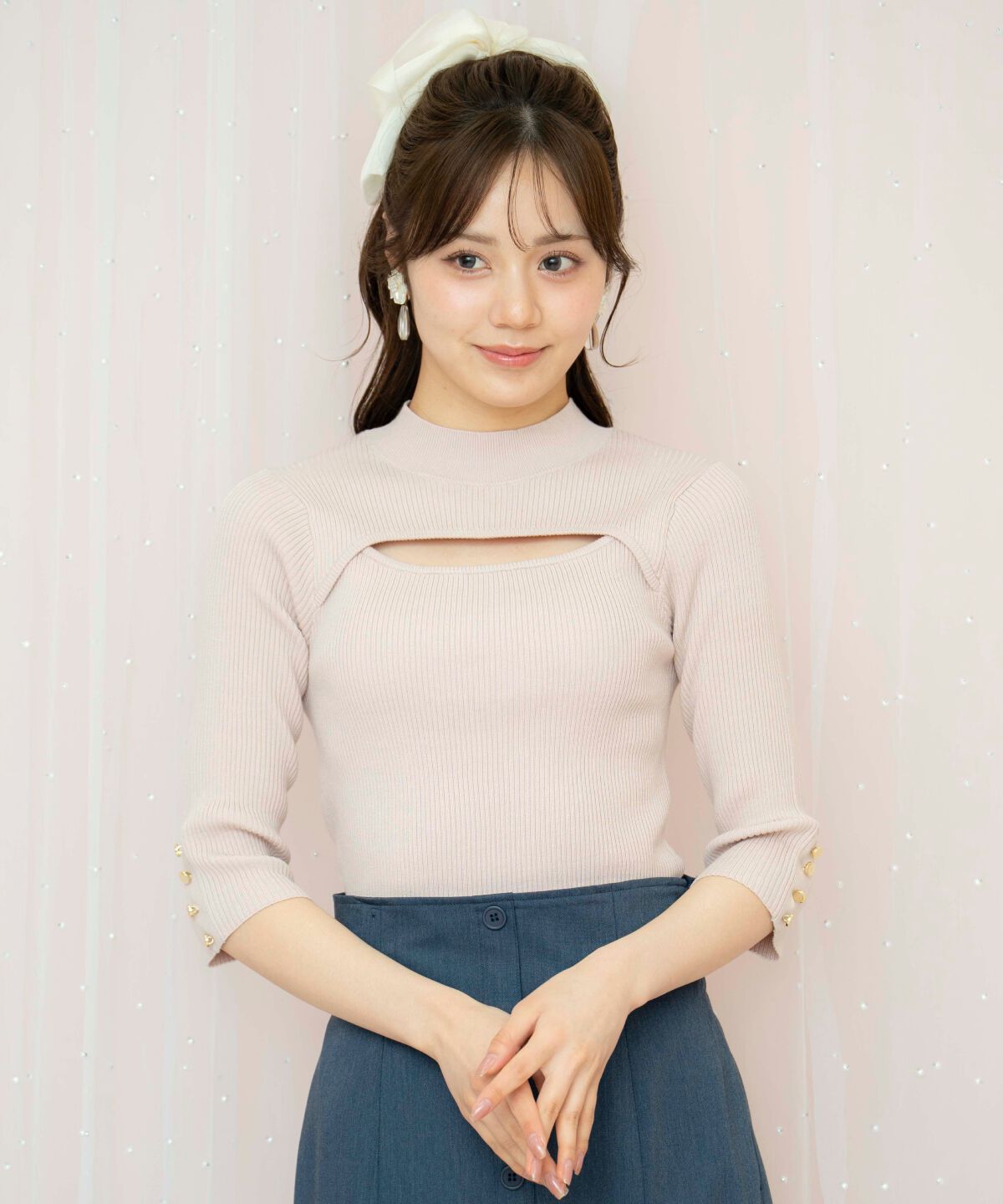 WILLSELECTION「デコルテオープンハイネックプルオーバー」|ニット・セーター|