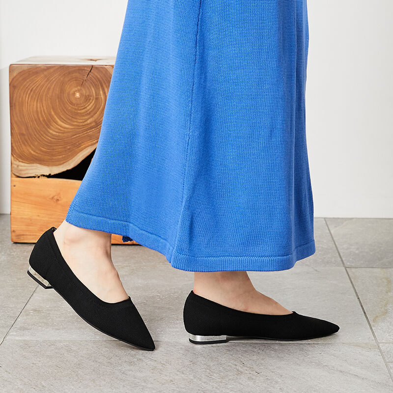 ORiental TRaffic「【アウトレット価格】ポインテッドトゥニットパンプス/31127 フラット ニット ポインテッドトゥ 人気」|パンプス|