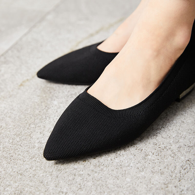 ORiental TRaffic「【アウトレット価格】ポインテッドトゥニットパンプス/31127 フラット ニット ポインテッドトゥ 人気」|パンプス|