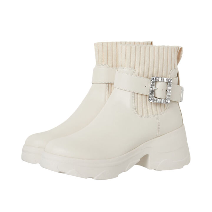 プラスダイアナ「ショートブーツ　MF66539」|スニーカー|アイボリー