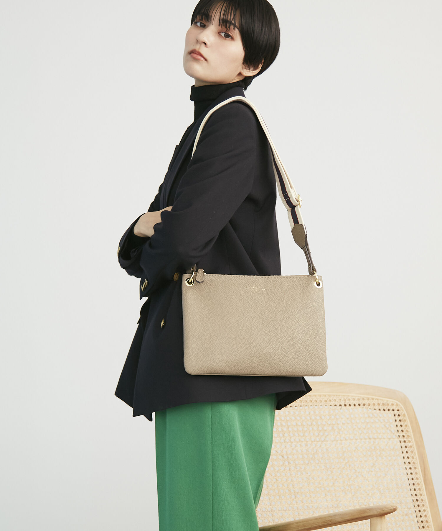 TOPKAPI TREASURE「ストライプベルト・レザー2wayショルダーバッグ」|ショルダー・メッセンジャー|