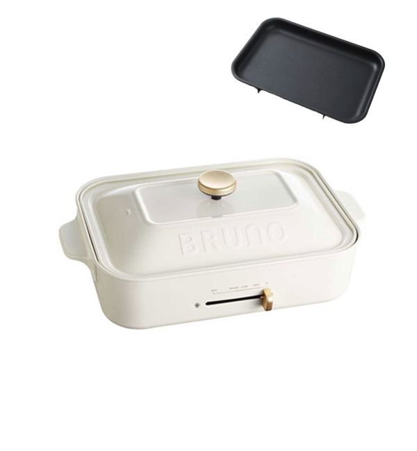 BRUNO「コンパクトホットプレート 平面プレートのみ」|電化製品|ホワイト