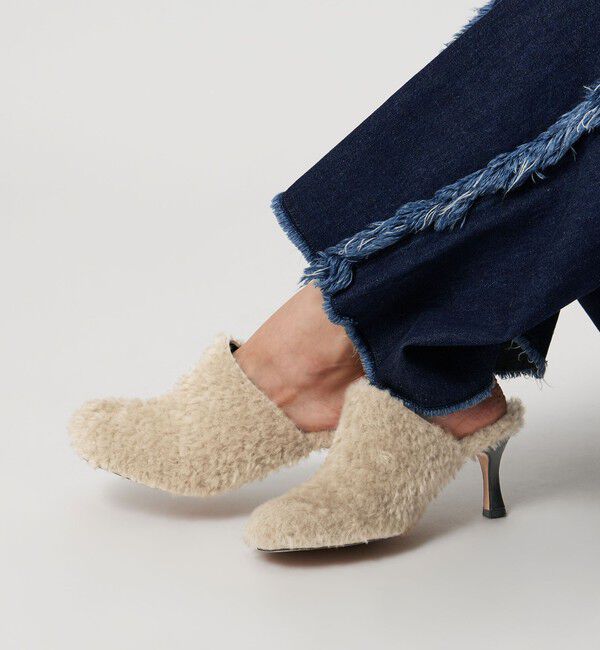 UNITED ARROWS「＜HEWN＞フェイクファー ミュールサンダル」|サンダル|