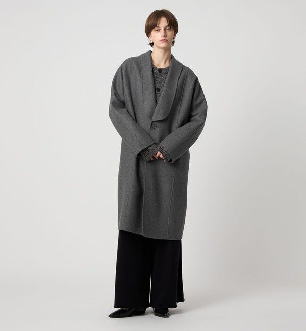ASTRAET「＜ASTRAET＞スソタック ショールカラー リバーコート」|チェスターコート|DK.GRAY