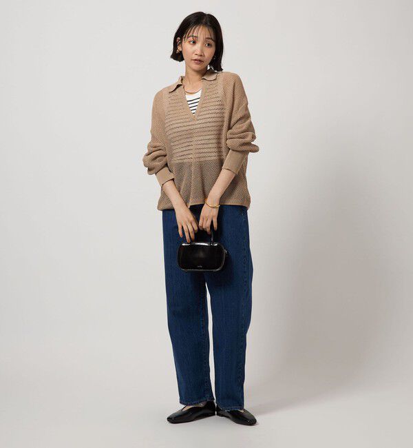 UNITED ARROWS green label relaxing「メッシュ スキッパー ニット プルオーバー -ウォッシャブル-」|ニット・セーター|