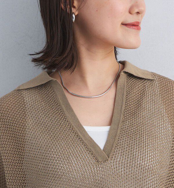 UNITED ARROWS green label relaxing「メッシュ スキッパー ニット プルオーバー -ウォッシャブル-」|ニット・セーター|