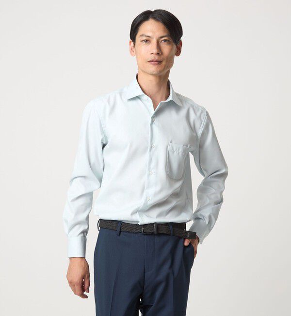 UNITED ARROWS green label relaxing「コットン ナローストライプ ワイドカラー ドレスシャツ -イージーアイロン-」|シャツ・ブラウス|LIME