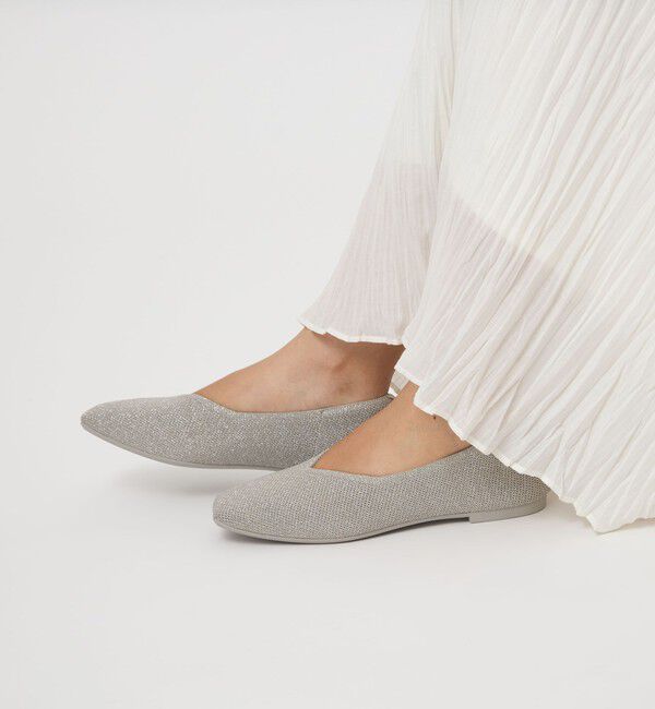 UNITED ARROWS green label relaxing「ウェルネス ニット スクエアVカット シューズ 撥水 ウォッシャブル」|ローファー|