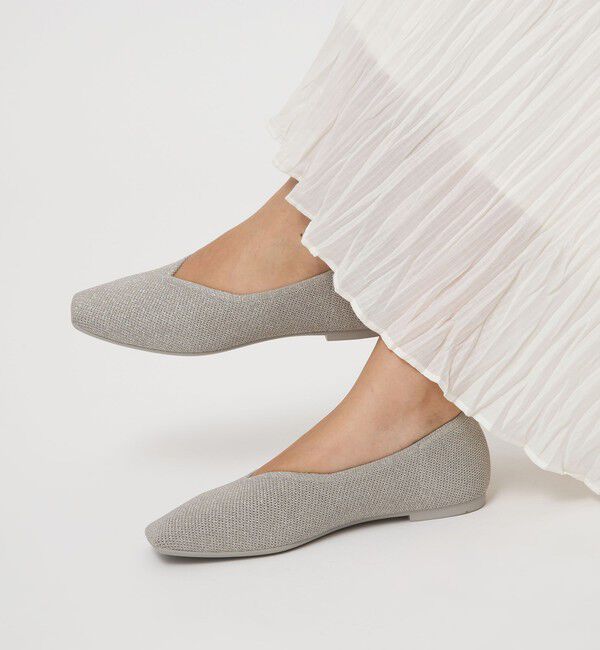 UNITED ARROWS green label relaxing「ウェルネス ニット スクエアVカット シューズ 撥水 ウォッシャブル」|ローファー|