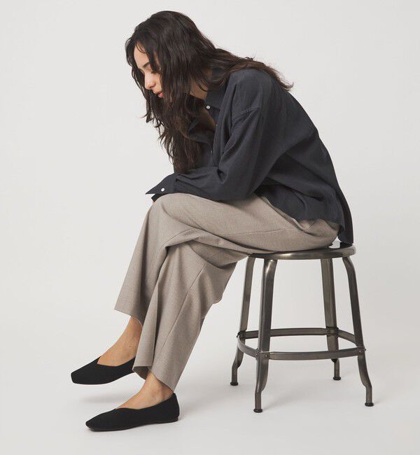 UNITED ARROWS green label relaxing「ウェルネス ニット スクエアVカット シューズ 撥水 ウォッシャブル」|ローファー|