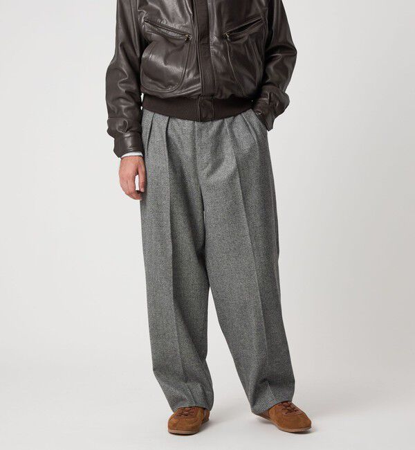 STEVEN ALAN「＜Steven Alan＞ ウール フラノ インツープリーツ ドレス トラウザーズ」|スラックス|