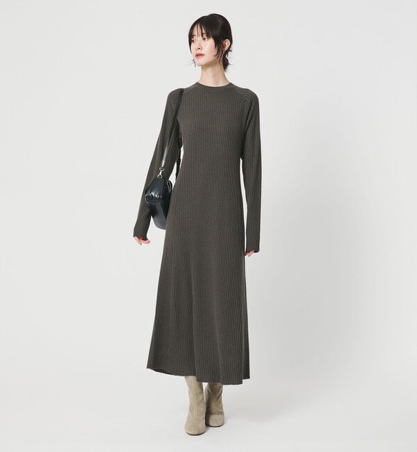 BEAUTY&YOUTH UNITED ARROWS「【WEB限定 Wardrobe DAILY MINIMAL】リブニットフレアワンピース」|ワンピース|