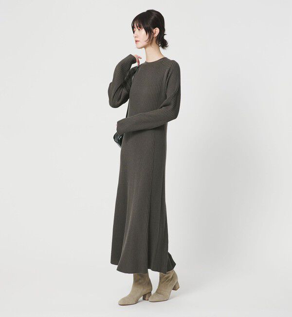 BEAUTY&YOUTH UNITED ARROWS「【WEB限定 Wardrobe DAILY MINIMAL】リブニットフレアワンピース」|ワンピース|