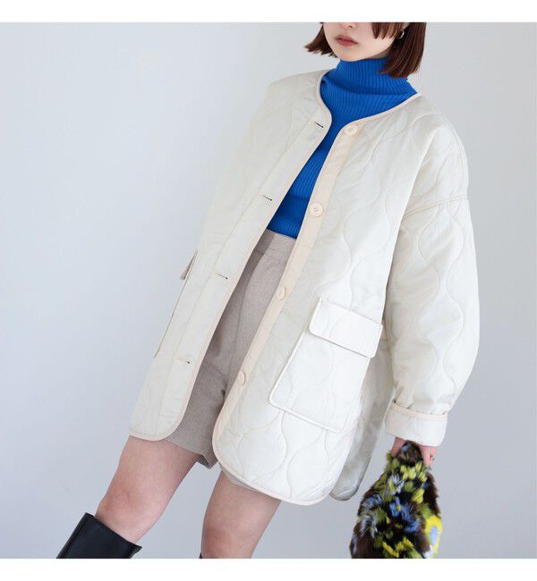 Ray BEAMS 「キルティング ノーカラー ブルゾン」|ブルゾン・スタジャン|