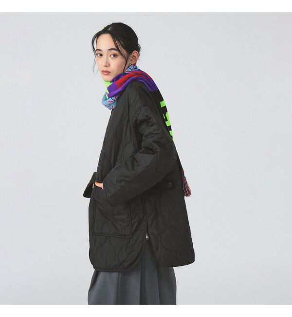 Ray BEAMS 「キルティング ノーカラー ブルゾン」|ブルゾン・スタジャン|BLACK