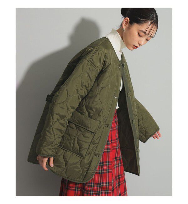 Ray BEAMS 「キルティング ノーカラー ブルゾン」|ブルゾン・スタジャン|