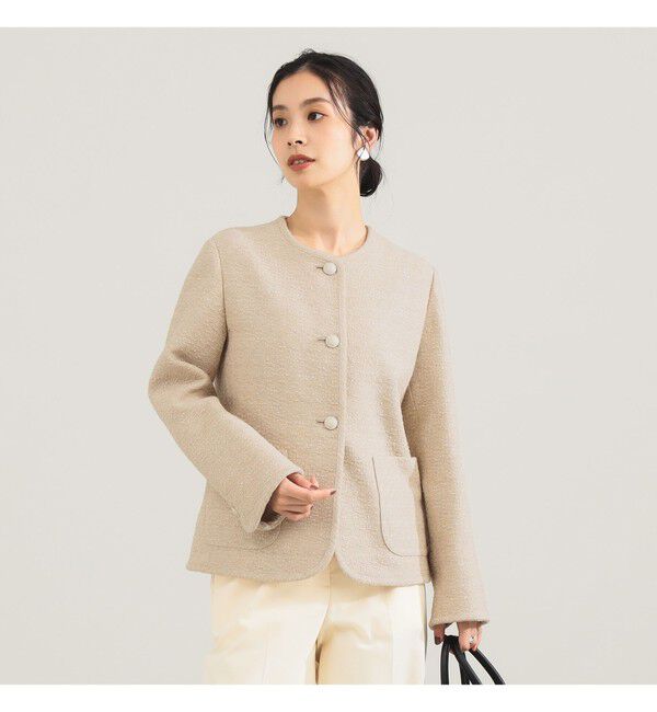 Demi-Luxe BEAMS 「ミックスツイード ジャケット」|ダッフルコート|BEIGE