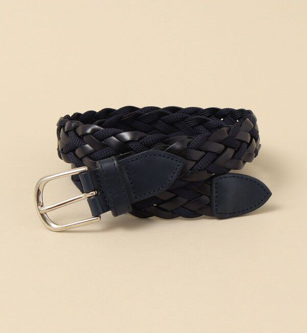 SHIPS「SHIPS: イタリア製 レザー コンビネーション メッシュ ベルト」|ベルト|ダークブルー