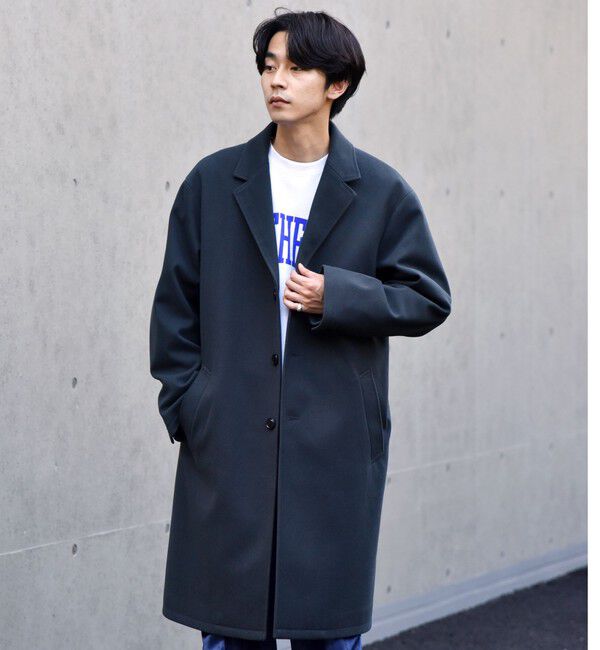 SHIPS「【WEB限定】SHIPS: リラックスフィット ポリメルトン ジャージー チェスター コート」|チェスターコート|