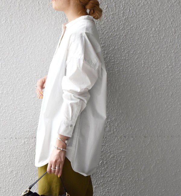 SHIPS any「《一部追加予約》SHIPS any:〈洗濯機可能〉REPREVE バンド カラー シャツ」|シャツ・ブラウス|