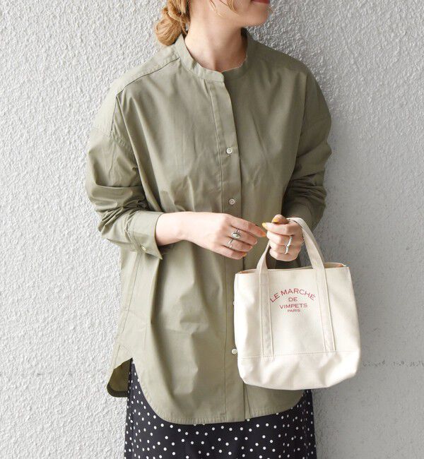 SHIPS any「《一部追加予約》SHIPS any:〈洗濯機可能〉REPREVE バンド カラー シャツ」|シャツ・ブラウス|