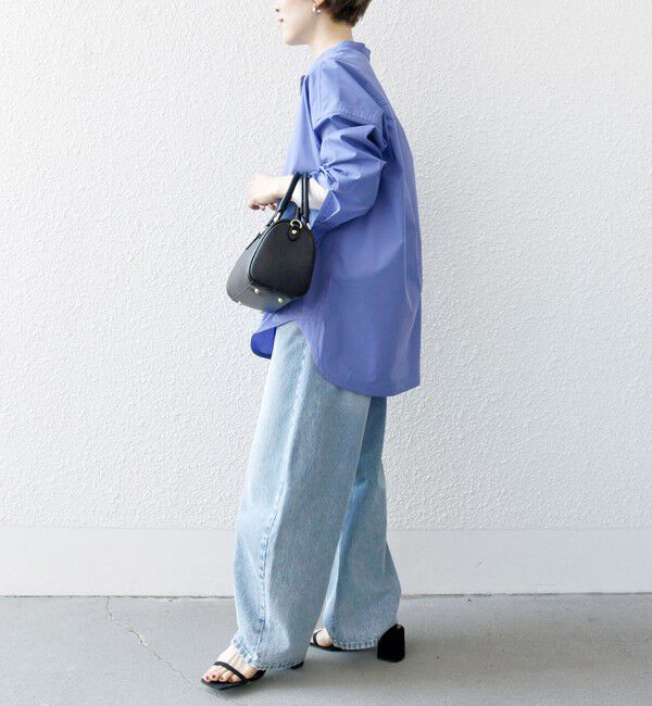 SHIPS any「《一部追加予約》SHIPS any:〈洗濯機可能〉REPREVE バンド カラー シャツ」|シャツ・ブラウス|