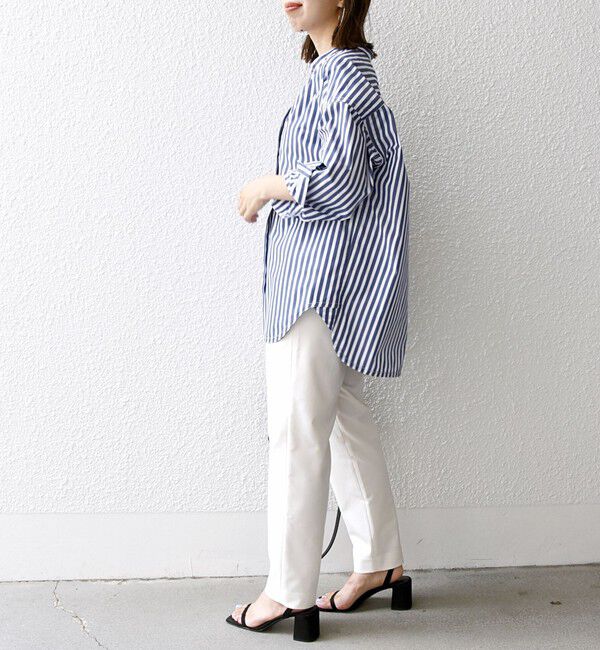 SHIPS any「《一部追加予約》SHIPS any:〈洗濯機可能〉REPREVE バンド カラー シャツ」|シャツ・ブラウス|