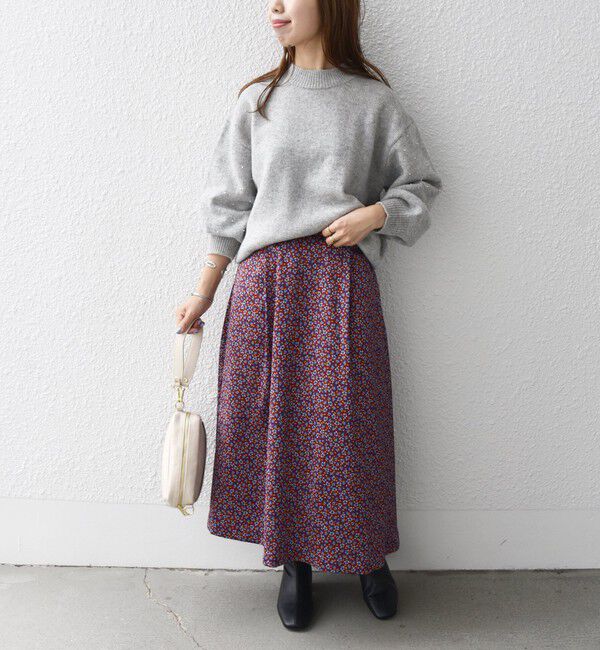 SHIPS any「SHIPS any:〈ウォッシャブル〉プチ リーフ＆フラワー Aライン スカート」|スカート|