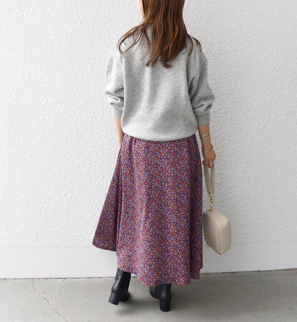 SHIPS any「SHIPS any:〈ウォッシャブル〉プチ リーフ＆フラワー Aライン スカート」|スカート|