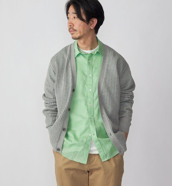 SHIPS「SHIPS:〈手洗い可能〉12ゲージ クロシェライク アイレット カーディガン」|カーディガン|