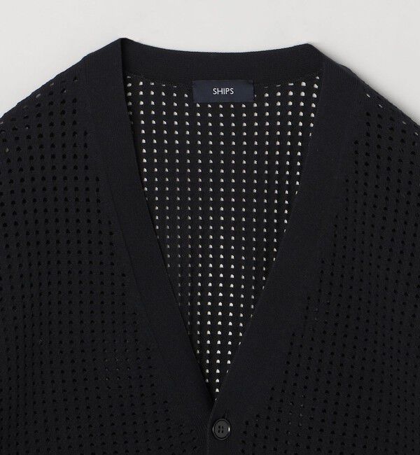 SHIPS「SHIPS:〈手洗い可能〉12ゲージ クロシェライク アイレット カーディガン」|カーディガン|