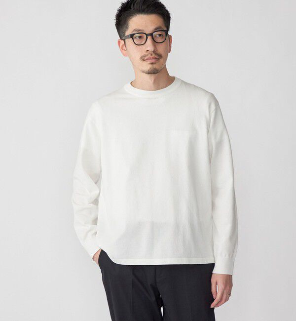 SHIPS「SHIPS:〈洗濯機可能〉TEXBRID(R) クルーネック リネン ニット」|ニット・セーター|ホワイト