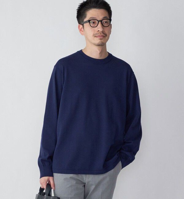 SHIPS「SHIPS:〈洗濯機可能〉TEXBRID(R) クルーネック リネン ニット」|ニット・セーター|